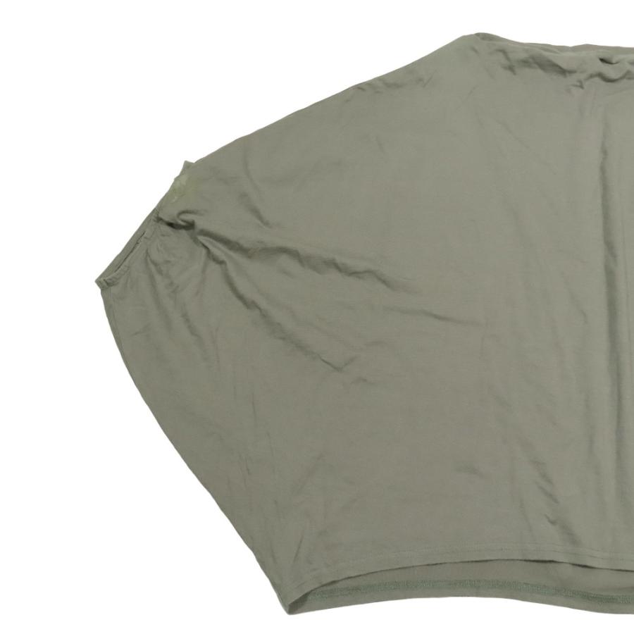 mizuiro ind ミズイロインド 七分袖 Tシャツ カットソー ドルマンスリーブ ボートネック ドレープ プルオーバー カーキ レディース 古着 中古 | mizuiroind | 03