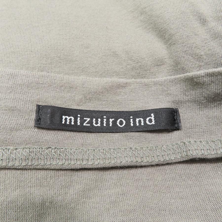 mizuiro ind ミズイロインド 七分袖 Tシャツ カットソー ドルマンスリーブ ボートネック ドレープ プルオーバー カーキ レディース 古着 中古 | mizuiroind | 04