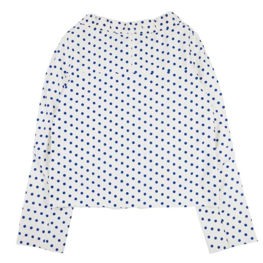 良品 10ss MARNI マルニ ドット ノーカラー ジップ ジャケット ブルゾン アウター 薄手 38 オフ白 オフホワイト×ブルー レディース 古着 中古 | MARNI | 01