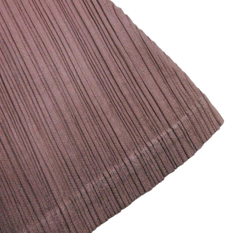 新品同様 01aw PLEATS PLEASE プリーツプリーズ イッセイミヤケ プリーツ ワンピース 膝丈 ハーフ ノースリーブ 3 茶 ブラウン レディース 古着 中古 | PLEATS PLEASE | 02
