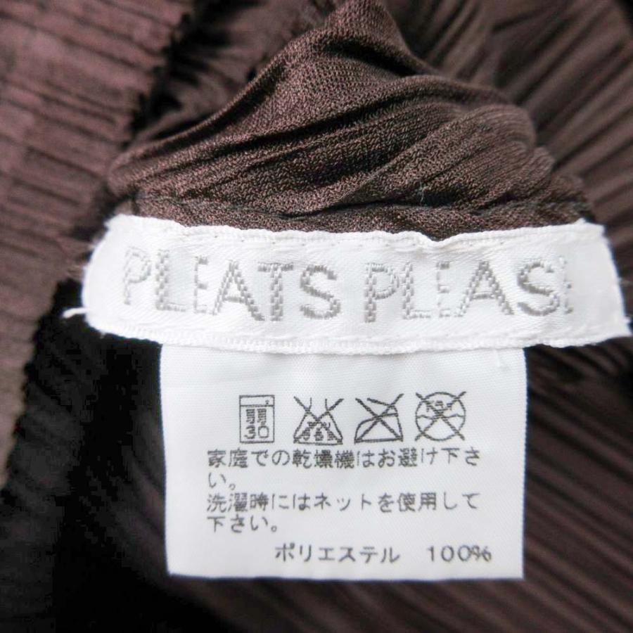 新品同様 01aw PLEATS PLEASE プリーツプリーズ イッセイミヤケ プリーツ ワンピース 膝丈 ハーフ ノースリーブ 3 茶 ブラウン レディース 古着 中古 | PLEATS PLEASE | 04