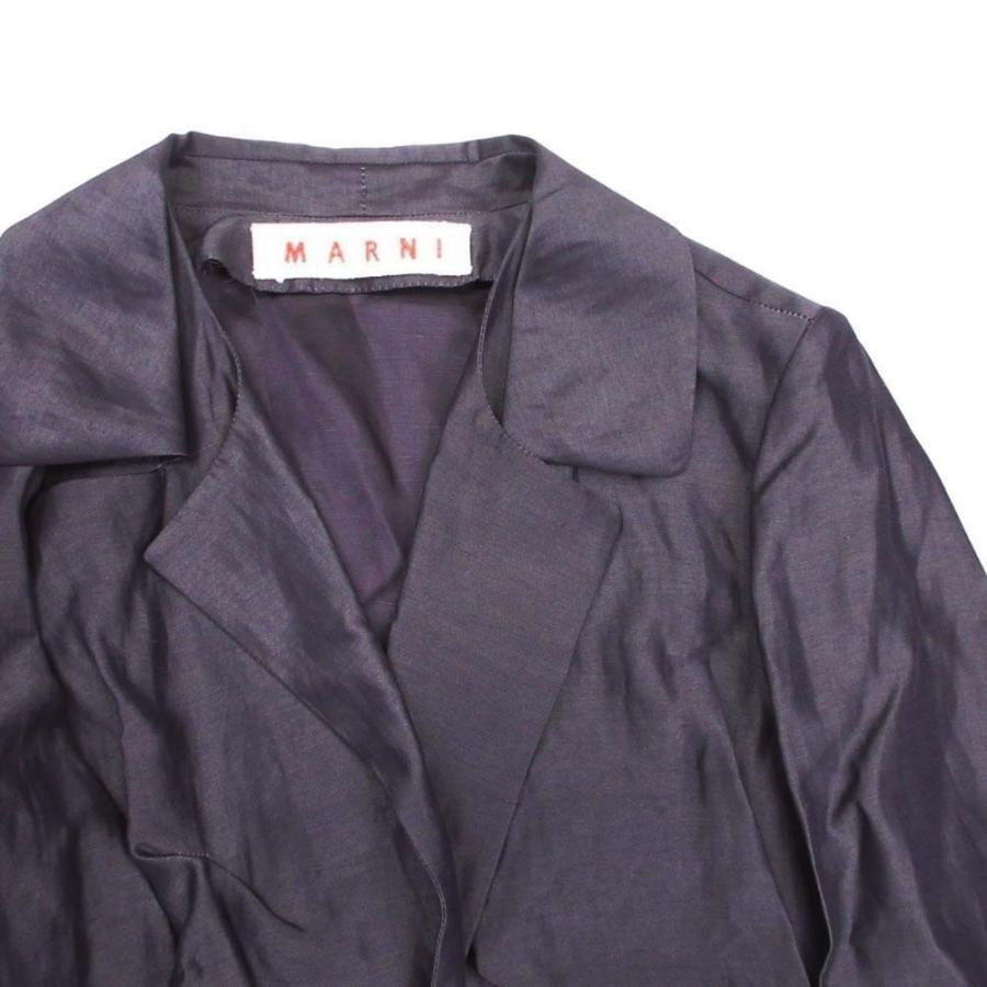良品 10ss MARNI マルニ リネンブレンド オープン 変形テーラード ジャケット ブレザー ブルゾン アウター 36 紫系 レディース 古着 中古 | MARNI | 02
