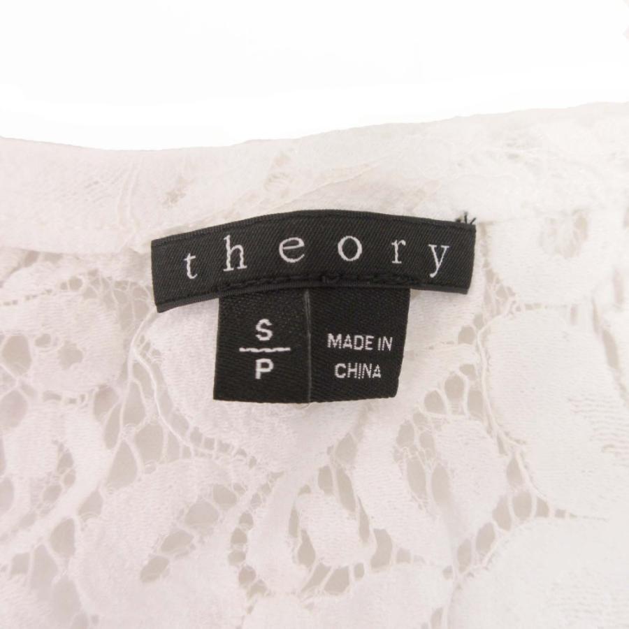 美品 theory セオリー ISAAC 総レース タンクトップ ノースリーブ ブラウス カットソー トップス S 白 ホワイト レディース 古着 中古 | theory | 04