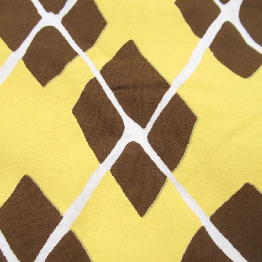 未使用 11ss MARNI マルニ アーガイルチェック プリント タンクトップ 総柄 ノースリーブ Tシャツ 40 白 ホワイト 黄 茶 レディース 古着 中古 | MARNI | 03