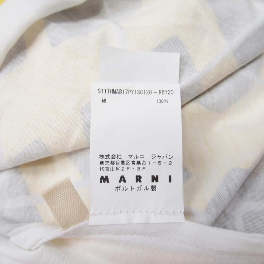 未使用 11ss MARNI マルニ アーガイルチェック プリント タンクトップ 総柄 ノースリーブ Tシャツ 40 白 ホワイト 黄 茶 レディース 古着 中古 | MARNI | 06