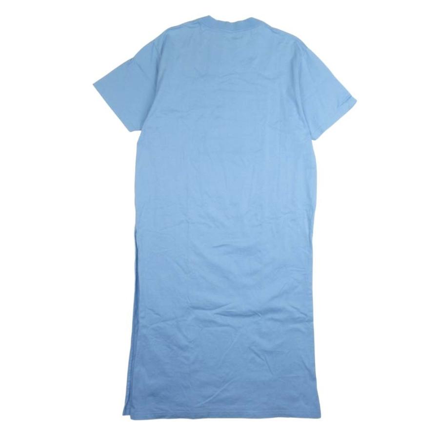 美品 HYKE ハイク サイドスリット Tシャツワンピース オーバーサイズ 半袖 カットソー 1 サックスブルー レディース 古着 中古 | HYKE | 01