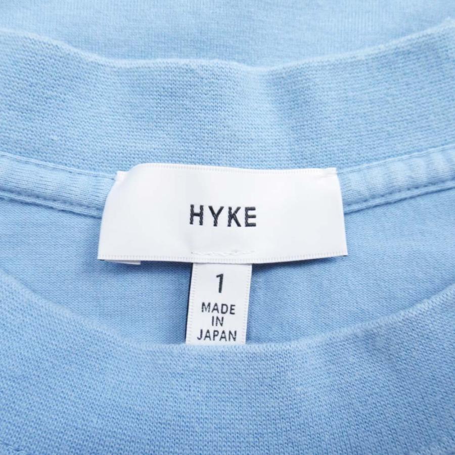 美品 HYKE ハイク サイドスリット Tシャツワンピース オーバーサイズ 半袖 カットソー 1 サックスブルー レディース 古着 中古 | HYKE | 04