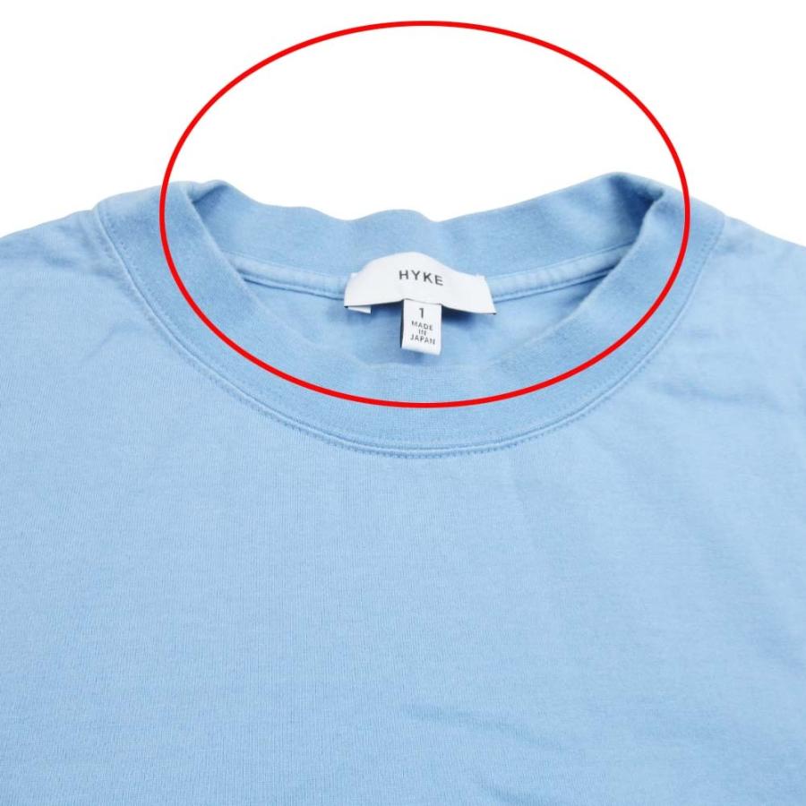 美品 HYKE ハイク サイドスリット Tシャツワンピース オーバーサイズ 半袖 カットソー 1 サックスブルー レディース 古着 中古 | HYKE | 06