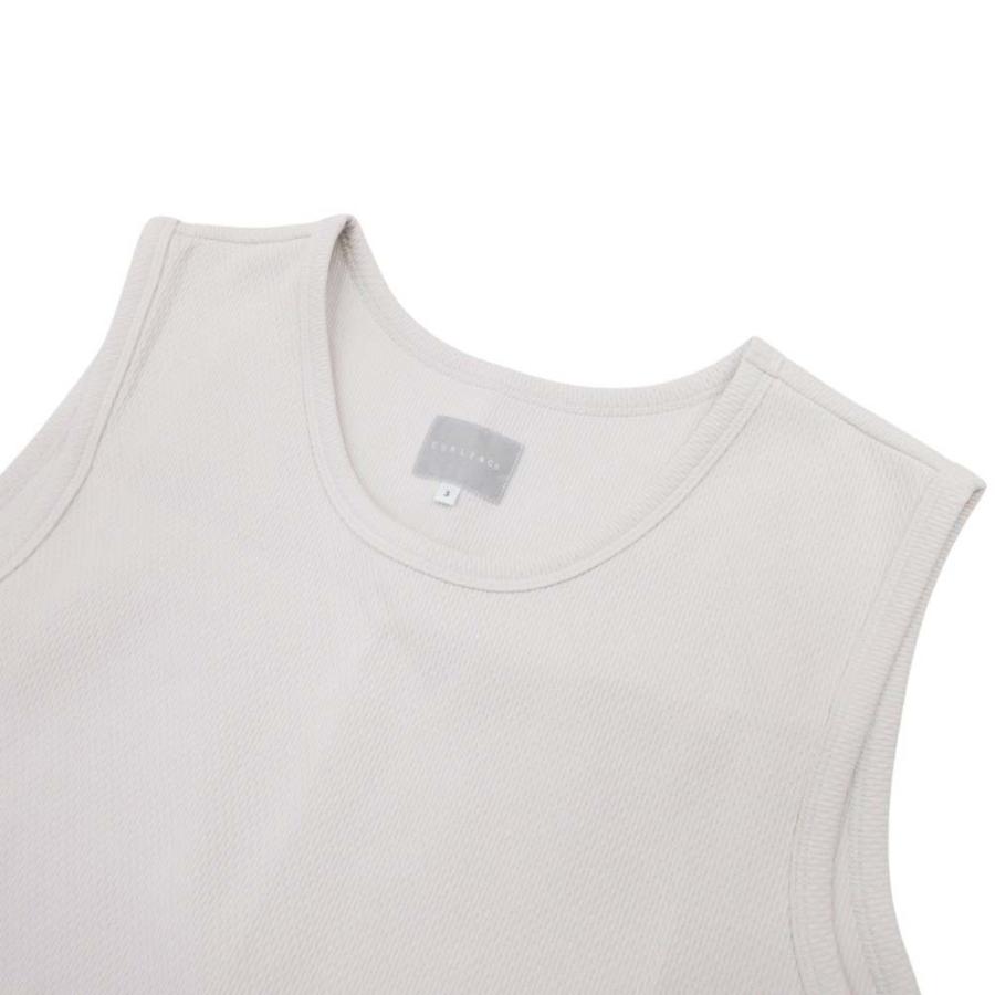 美品 CURLY＆CO カーリー WAFFLE TANK TOP ワッフル タンクトップ ノースリーブ カットソー トップス 3 アイボリー メンズ 古着 中古 | Curly | 02
