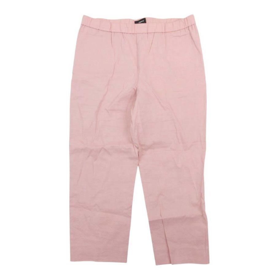 良品 Theory セオリー Organic Crunch Linen Basic Pull-On Pant リネン混 パンツ テーパード イージーウエスト 4 ピンク レディース 古着 中古 | theory