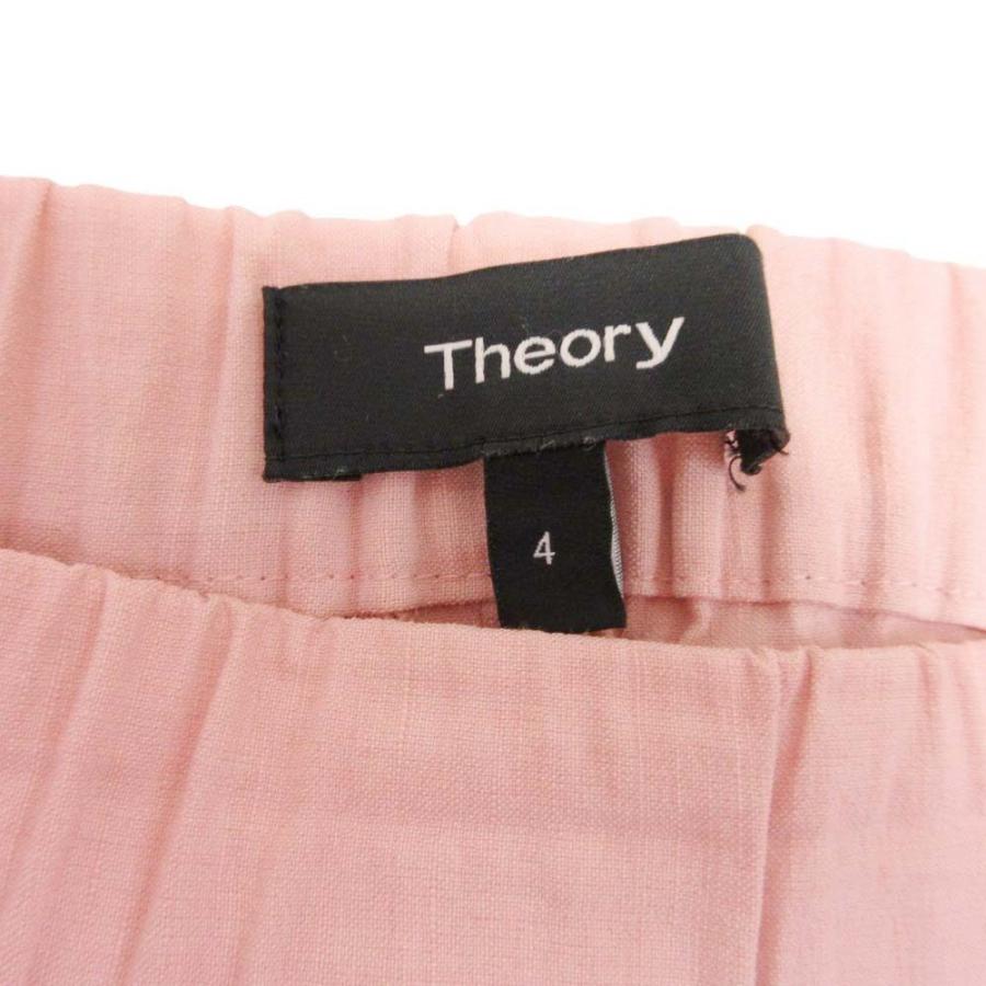 良品 Theory セオリー Organic Crunch Linen Basic Pull-On Pant リネン混 パンツ テーパード イージーウエスト 4 ピンク レディース 古着 中古 | theory | 03