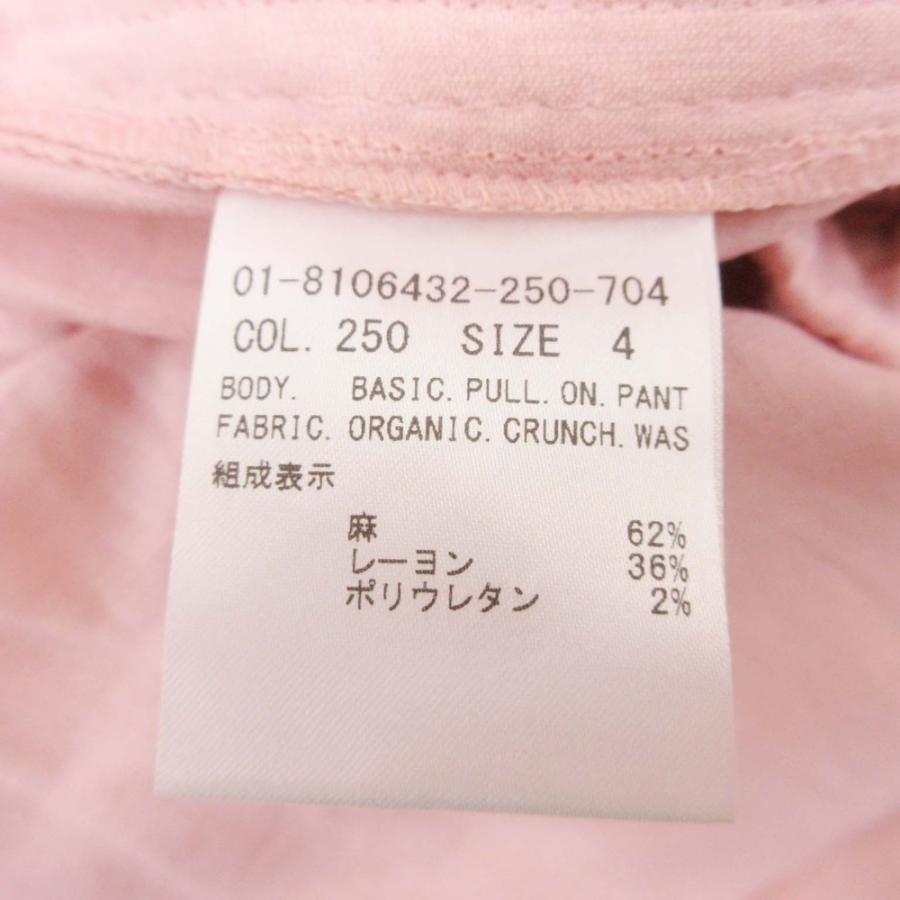 良品 Theory セオリー Organic Crunch Linen Basic Pull-On Pant リネン混 パンツ テーパード イージーウエスト 4 ピンク レディース 古着 中古 | theory | 04