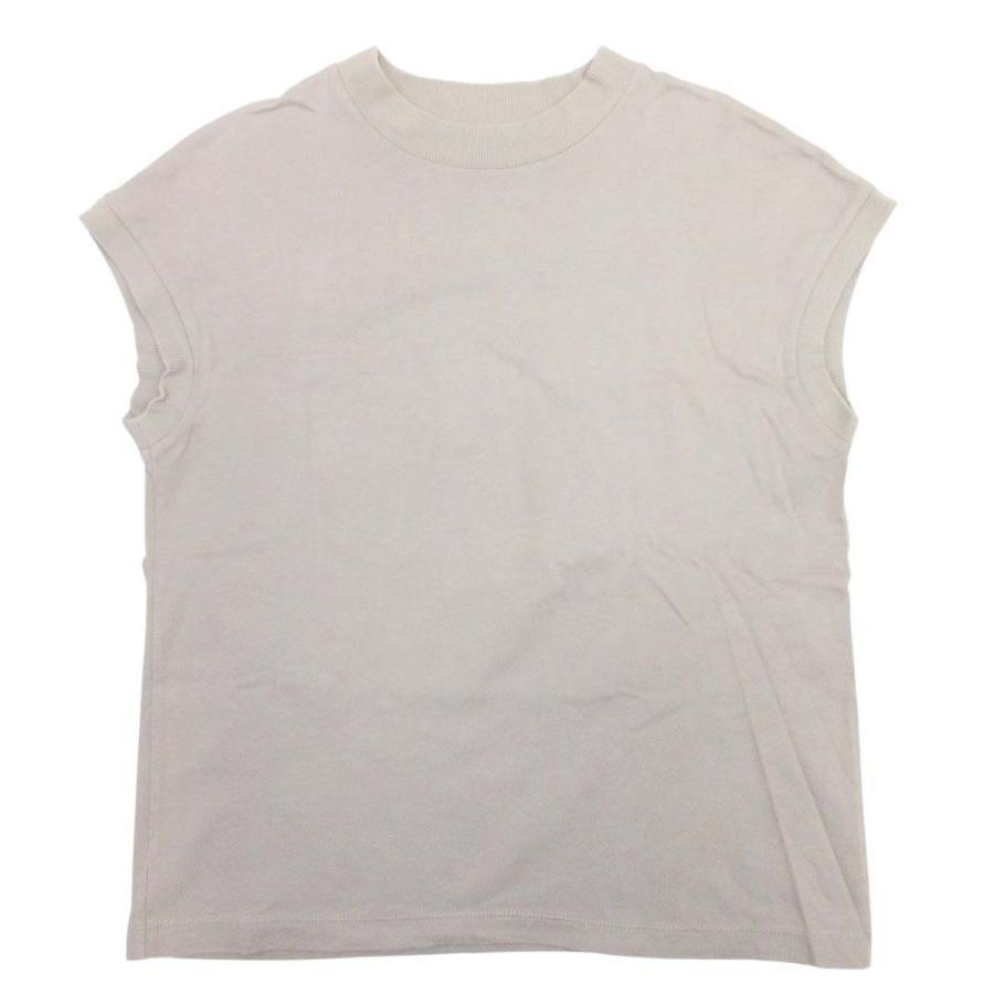 美品 無印良品 良品計画 ノースリーブ トップス カットソー クルーネック コットン M ベージュ レディース 古着 中古 | 