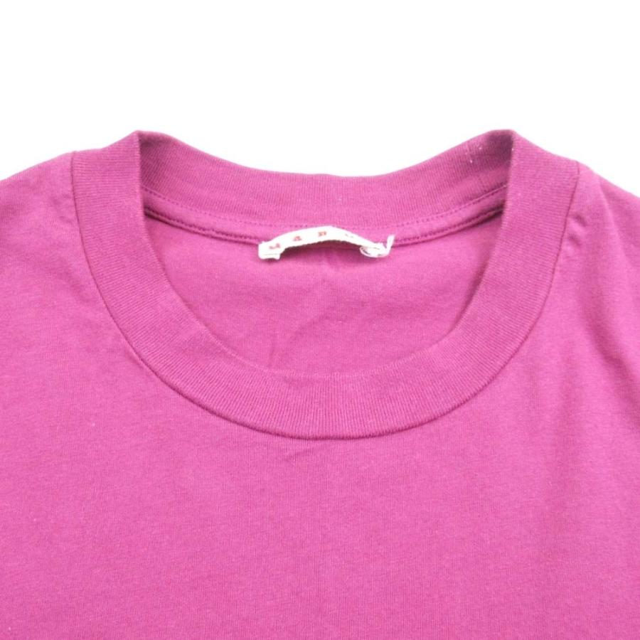 美品 22aw MARNI マルニ オーガニックコットン使用 ロゴ刺繍 Tシャツ クルーネック 半袖 カットソー 38 パープル レディース 古着 中古 | MARNI | 03