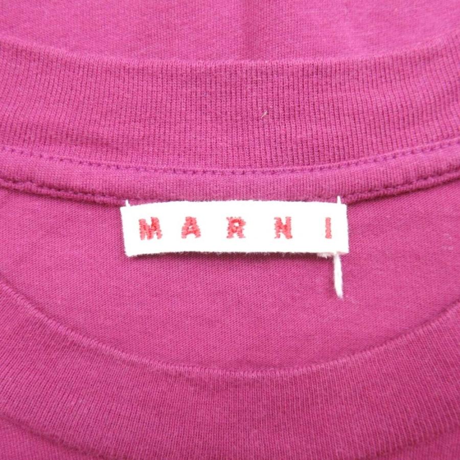 美品 22aw MARNI マルニ オーガニックコットン使用 ロゴ刺繍 Tシャツ クルーネック 半袖 カットソー 38 パープル レディース 古着 中古 | MARNI | 04