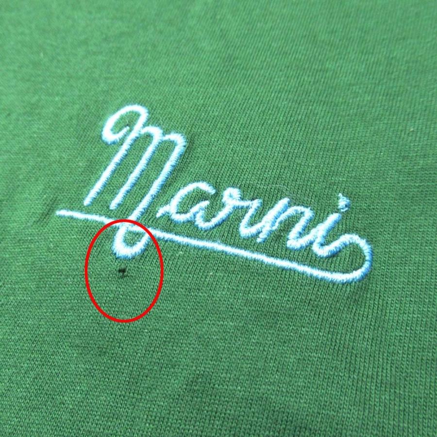 新品同様 22aw MARNI マルニ オーガニックコットン使用 ロゴ刺繍 Tシャツ クルーネック 半袖 カットソー 40 ダークグリーン レディース 古着 中古 | MARNI | 08