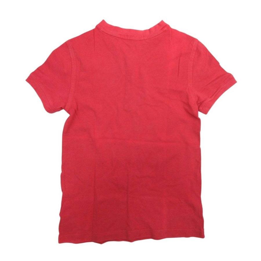 POLO RALPH LAUREN ポロラルフローレン ヘンリーネック 半袖 ポニーロゴ 刺繍 鹿の子 Tシャツ カットソー 130 赤 キッズ 古着 中古 | POLO RALPH LAUREN | 01