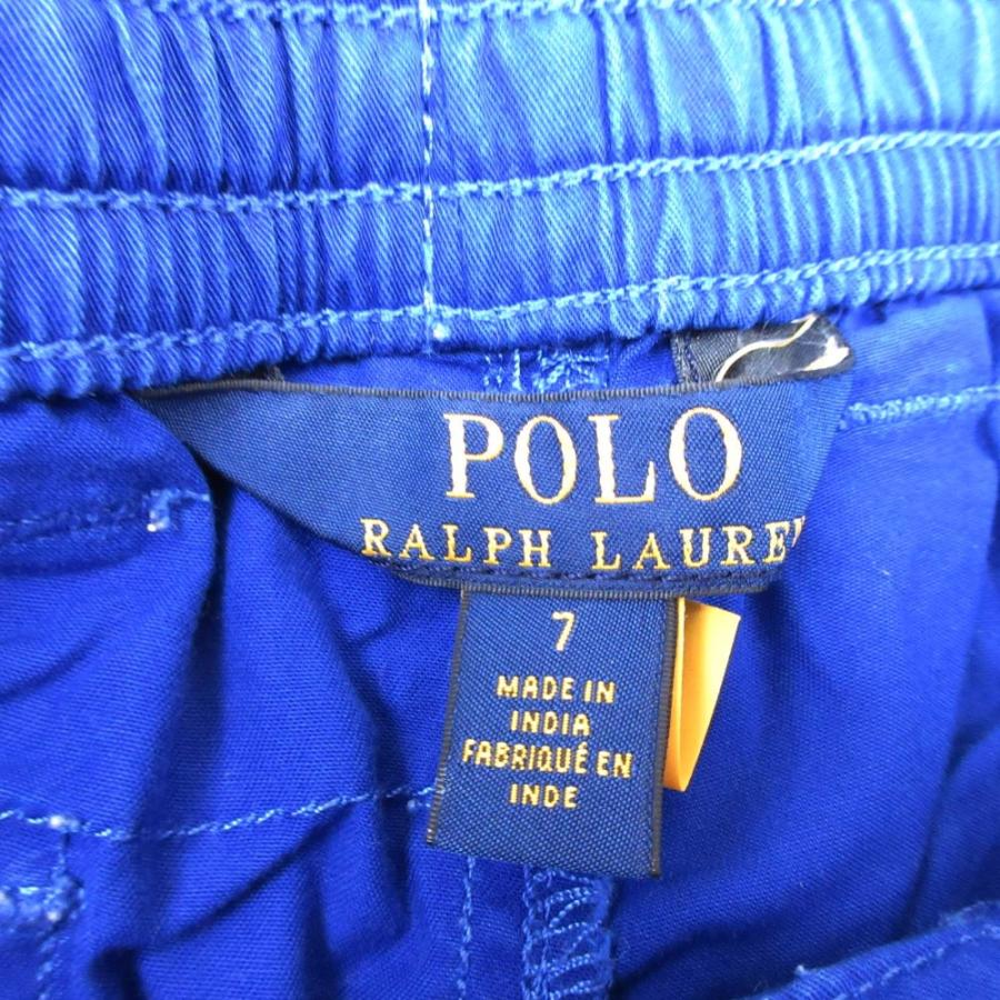 良品 POLO RALPH LAUREN ポロラルフローレン コットン ショーツ ハーフパンツ ポニーロゴ 刺繍 7/130 青 ブルー 子供服 キッズ 古着 中古 | POLO RALPH LAUREN | 04
