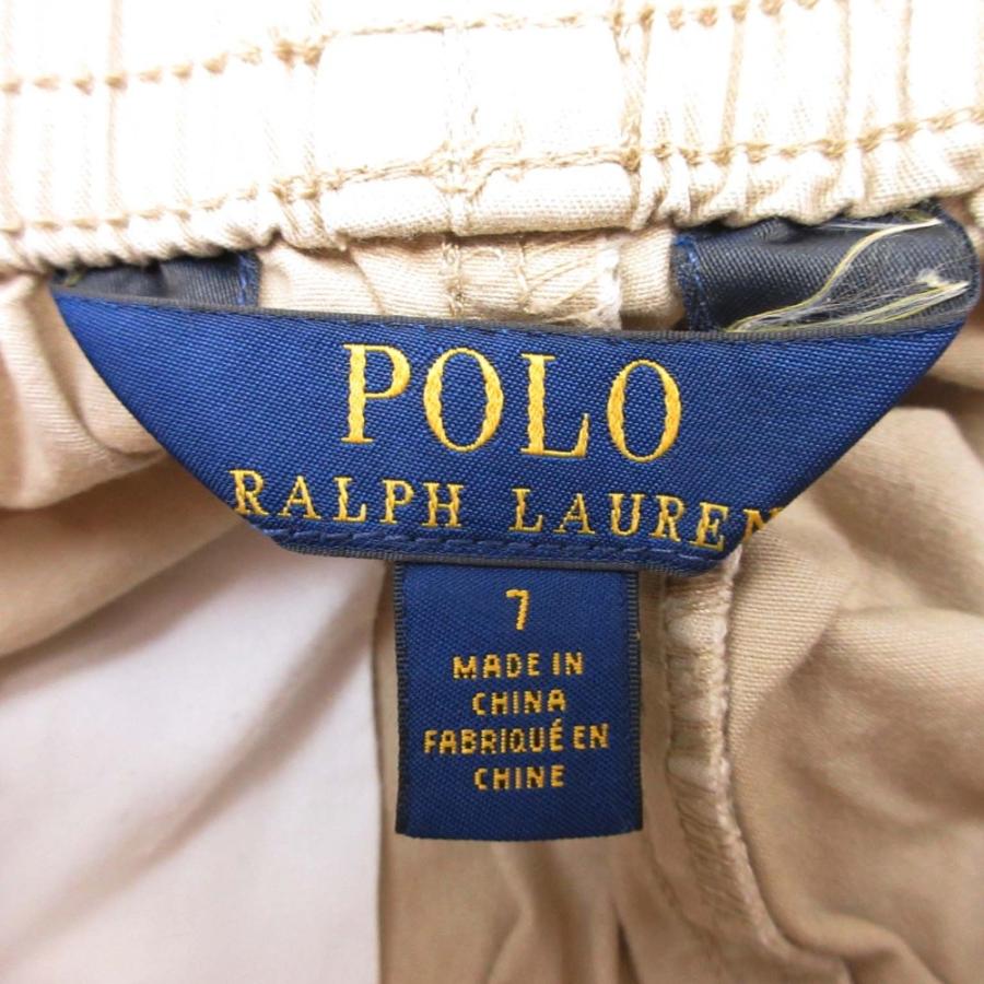 良品 POLO RALPH LAUREN ポロラルフローレン コットン ショーツ ハーフパンツ ポニーロゴ 刺繍 7/130 ベージュ 子供服 キッズ 古着 中古 | POLO RALPH LAUREN | 04
