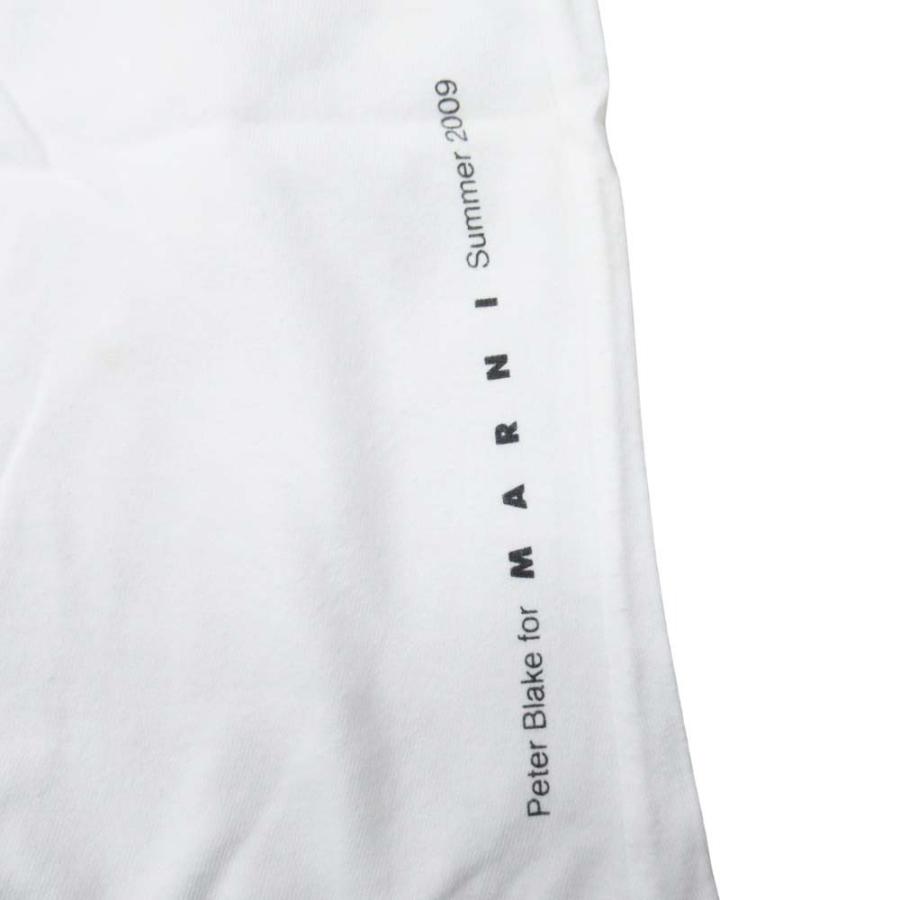 新品同様 09ss MARNI マルニ ピーターブレイク コラボ Tシャツ グラフィックプリント カットソー 40 白 ホワイト レディース 古着 中古 | MARNI | 04