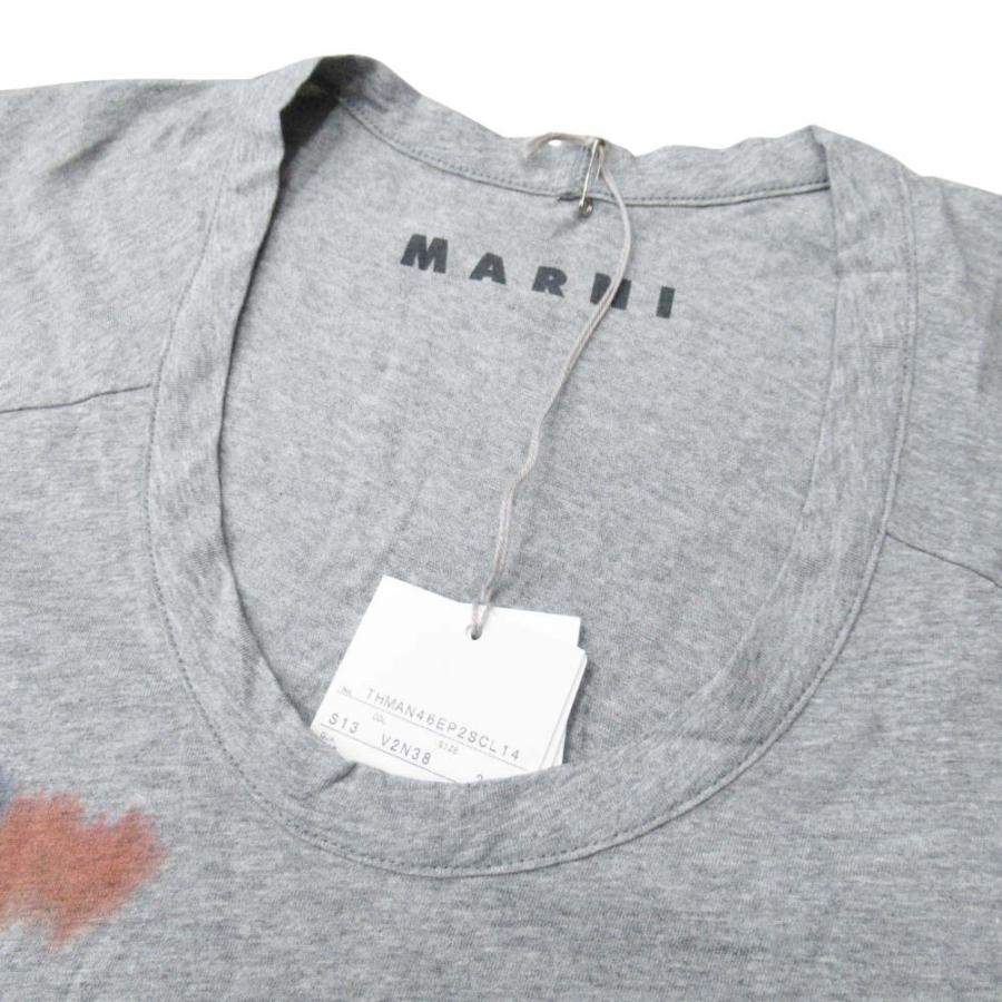 未使用 13ss MARNI マルニ ロプヴァンミエルロ コラボ Tシャツ ダチョウ グラフィックプリント カットソー 38 杢グレー レディース 古着 中古 | MARNI | 03