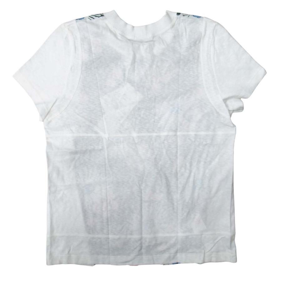 美品 MARNI マルニ 布帛 フラワープリント Tシャツ 半袖 ジャージ生地 カットソー 花柄 38 白 ホワイト ダークグリーン レディース 古着 中古 | MARNI | 01