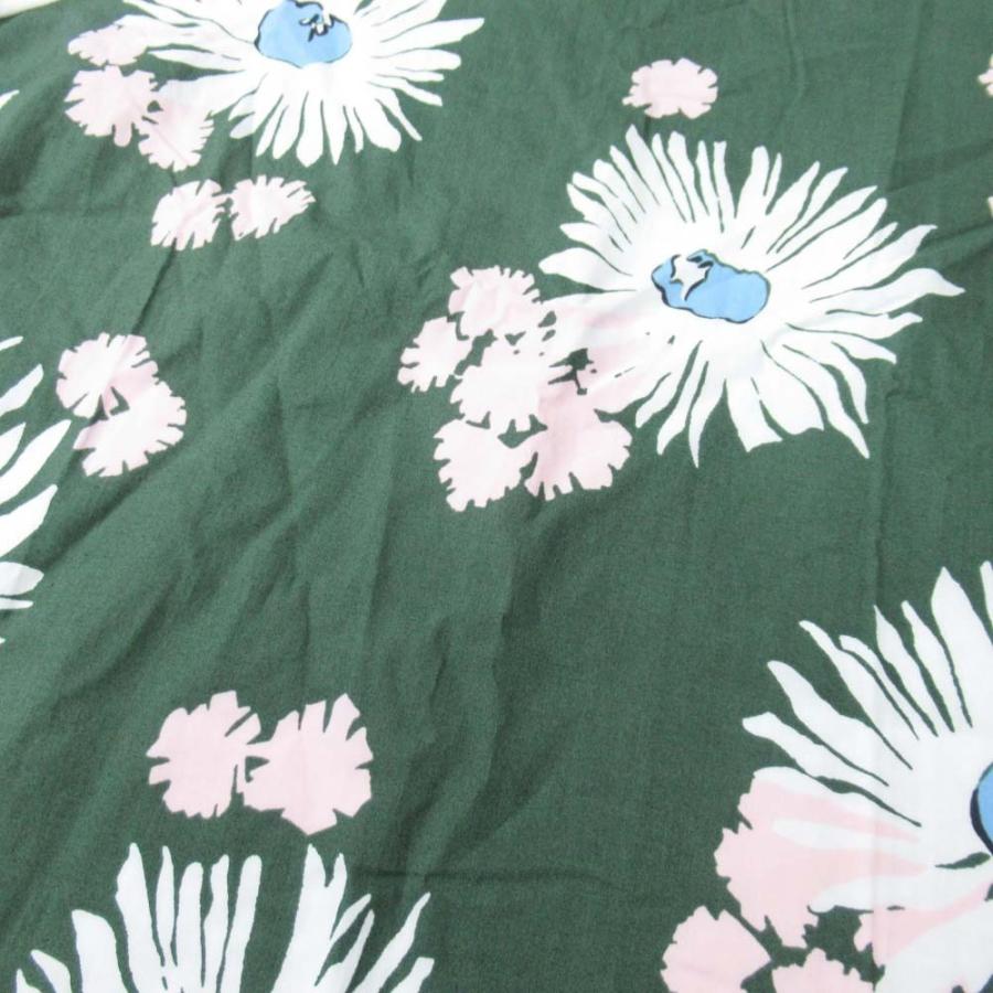 美品 MARNI マルニ 布帛 フラワープリント Tシャツ 半袖 ジャージ生地 カットソー 花柄 38 白 ホワイト ダークグリーン レディース 古着 中古 | MARNI | 02