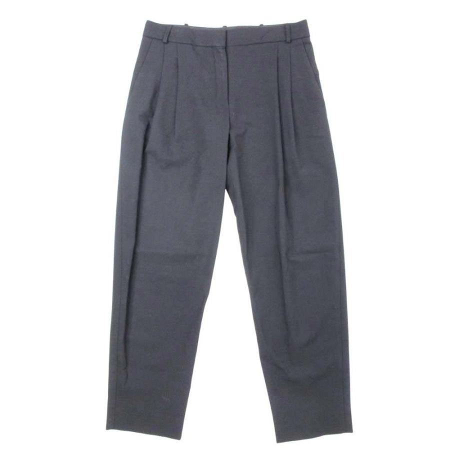 美品 BALENCIAGA バレンシアガ 2タック テーパードパンツ プリーツ トラウザー スラックス ヴァージンウール 34 黒 ブラック レディース 古着 中古 | BALENCIAGA