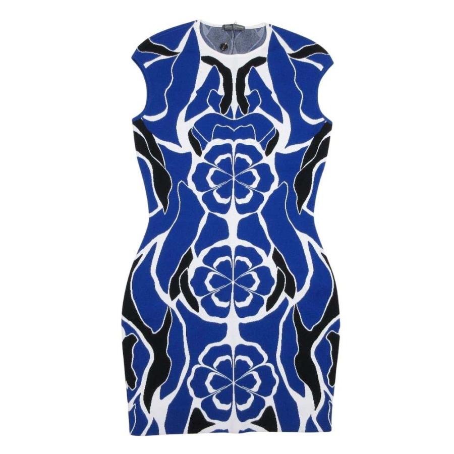 新品同様 15ss ALEXANDER MCQUEEN アレキサンダーマックイーン 総柄 タイト ニット ミニ ワンピース ドレス S マルチカラー レディース 古着 中古 | Alexander McQueen