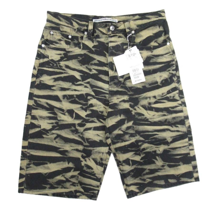 未使用 22ss alexanderwang アレキサンダーワン タイガーカモ ショーツ ハーフパンツ SKATER BOARD SHORT 30 カーキ 黒 メンズ 古着 中古 | alexanderwang