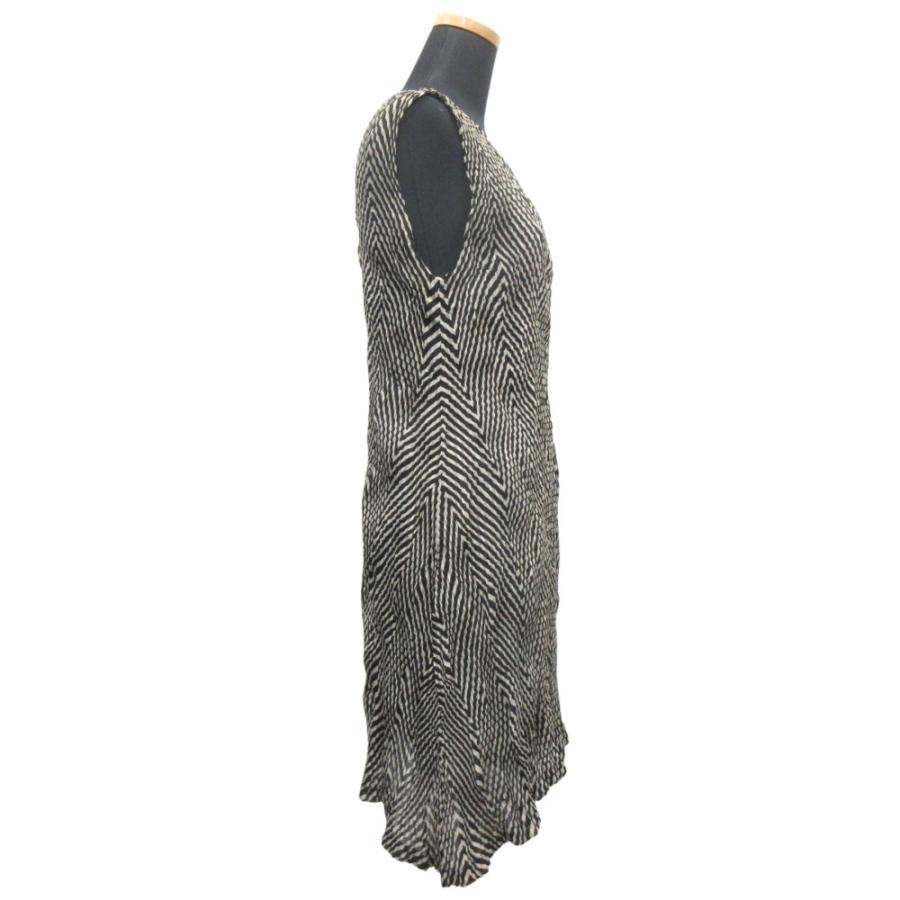 新品同様 02SS ISSEY MIYAKE イッセイミヤケ  ねじり プリーツ加工 ノースリーブ ワンピース ドレス ボーダー サイズ2 レディース 古着 中古 | ISSEY MIYAKE | 01
