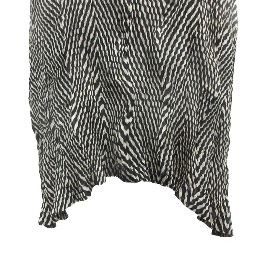 新品同様 02SS ISSEY MIYAKE イッセイミヤケ  ねじり プリーツ加工 ノースリーブ ワンピース ドレス ボーダー サイズ2 レディース 古着 中古 | ISSEY MIYAKE | 05