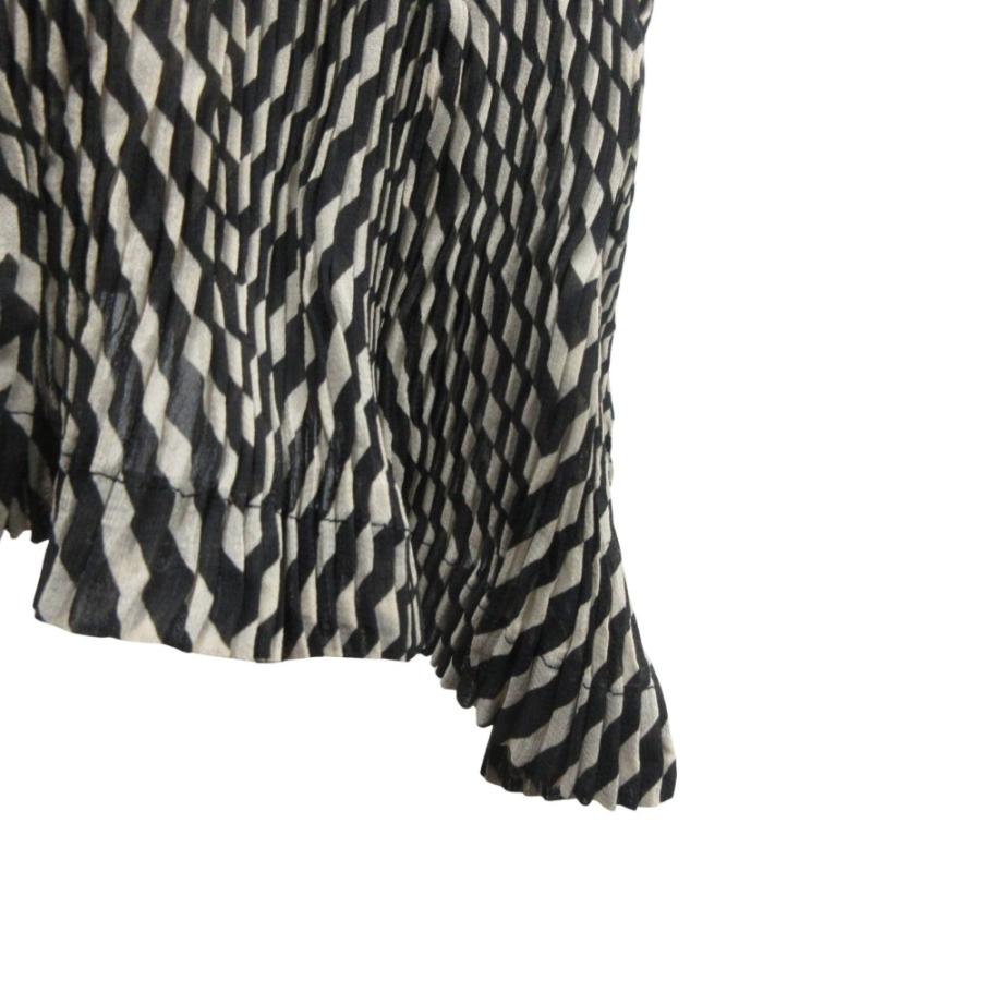 新品同様 02SS ISSEY MIYAKE イッセイミヤケ  ねじり プリーツ加工 ノースリーブ ワンピース ドレス ボーダー サイズ2 レディース 古着 中古 | ISSEY MIYAKE | 07