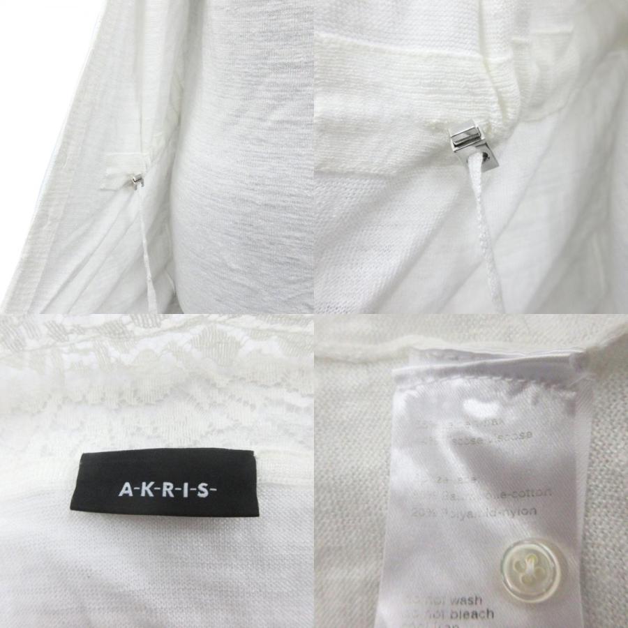 良品 AKRIS アクリス リネン シルク アンサンブル キャミソール カーディガン サイズUS8 白 オフホワイト レディース 古着 中古 | Akris | 07