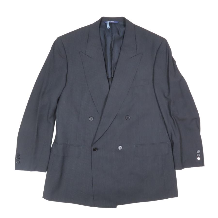 美品 NINA RICCI ニナリッチ ゼニア生地 セットアップ ダブルブレスト スーツ ウール ジャケット パンツ スラックス チャコールグレー メンズ 古着 中古 | NINA RICCI | 01