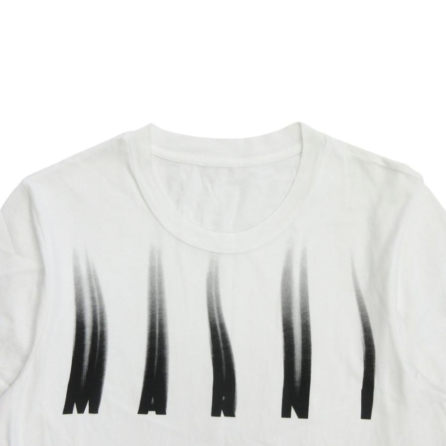 美品 21AW MARNI マルニ ロゴ プリント Tシャツ カットソー 半袖 丸首 HUMU0198PO UTCZ57 サイズ48 白 ホワイト メンズ 古着 中古 | MARNI | 02