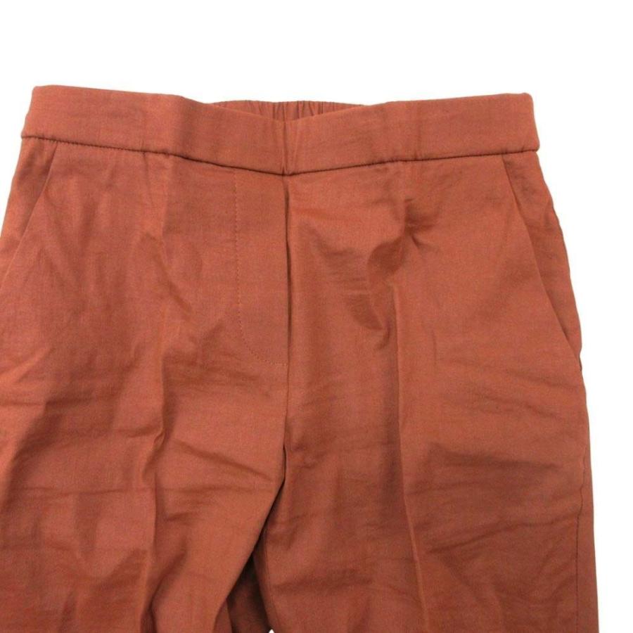 美品 22ss theory セオリー リネン センタープレス パンツ トラウザー スラックス イージーウエスト 00 茶 ブラウン レディース 古着 中古 | theory | 02