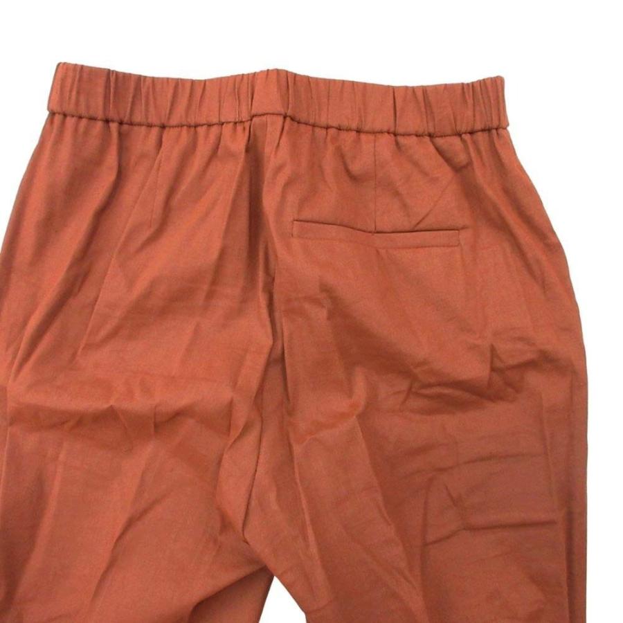 美品 22ss theory セオリー リネン センタープレス パンツ トラウザー スラックス イージーウエスト 00 茶 ブラウン レディース 古着 中古 | theory | 04