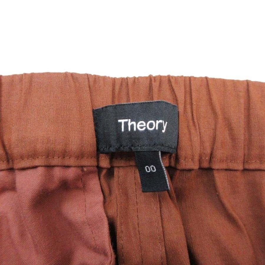 美品 22ss theory セオリー リネン センタープレス パンツ トラウザー スラックス イージーウエスト 00 茶 ブラウン レディース 古着 中古 | theory | 06