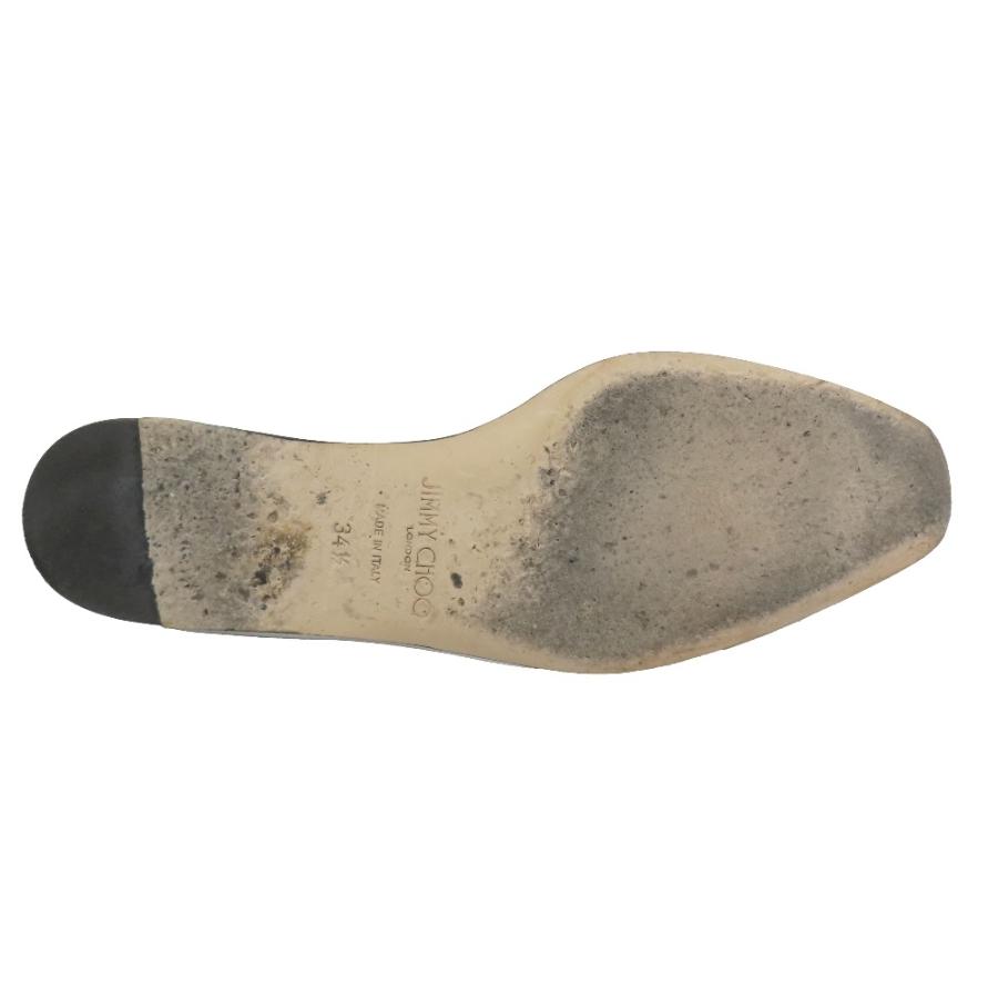 美品 JIMMY CHOO ジミーチュウ WATSON FLAT メタル フラットパンプス 靴 シューズ アーモンドトゥ ホワイト シルバー 34.5 レディース 古着 中古 | JIMMY CHOO | 04