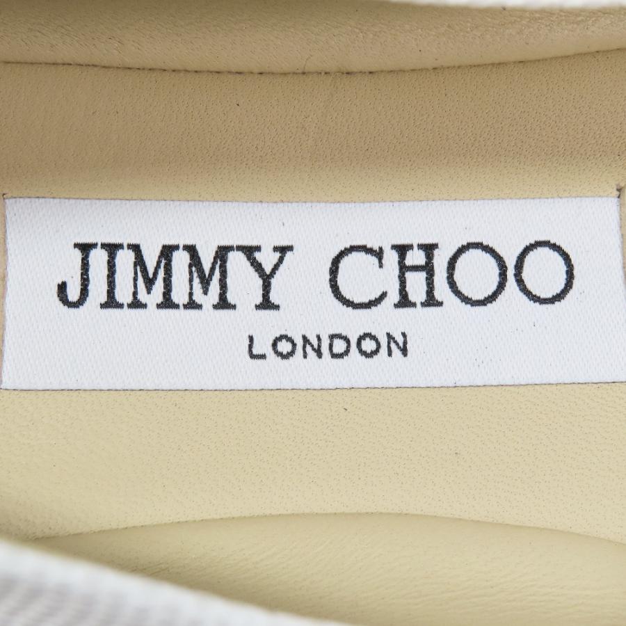 美品 JIMMY CHOO ジミーチュウ WATSON FLAT メタル フラットパンプス 靴 シューズ アーモンドトゥ ホワイト シルバー 34.5 レディース 古着 中古 | JIMMY CHOO | 05