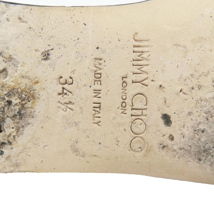 美品 JIMMY CHOO ジミーチュウ WATSON FLAT メタル フラットパンプス 靴 シューズ アーモンドトゥ ホワイト シルバー 34.5 レディース 古着 中古 | JIMMY CHOO | 06