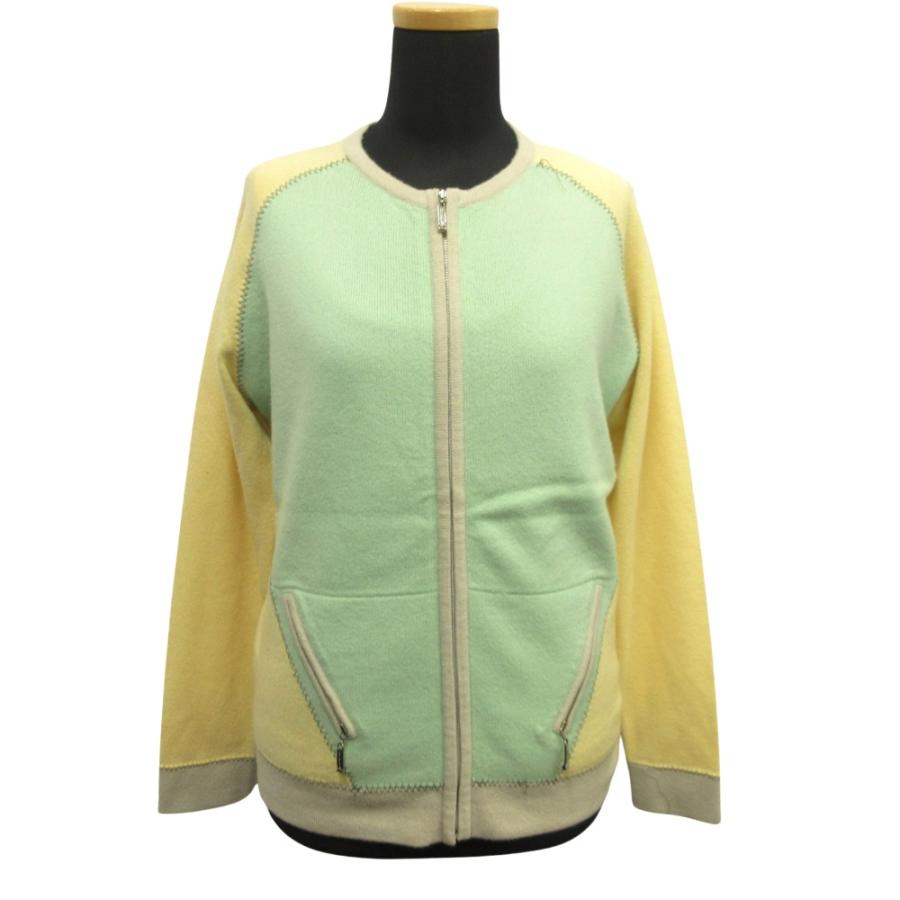 ERIC BOMPARD エリックボンパール カシミヤ100% アンサンブル ニット セーター ジャケット タンクトップ L グリーン イエロー レディース 古着 中古 |  | 01