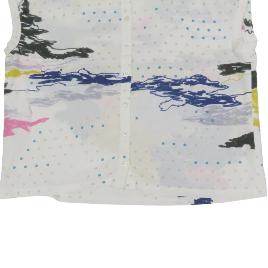 美品 mina perhonen ミナペルホネン mirage コットン ノースリーブ シャツ ブラウス ドット トップス カットソー 38 白 ホワイト レディース 古着 中古 | mina perhonen | 07