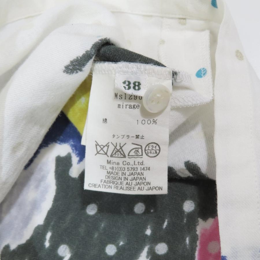 美品 mina perhonen ミナペルホネン mirage コットン ノースリーブ シャツ ブラウス ドット トップス カットソー 38 白 ホワイト レディース 古着 中古 | mina perhonen | 08