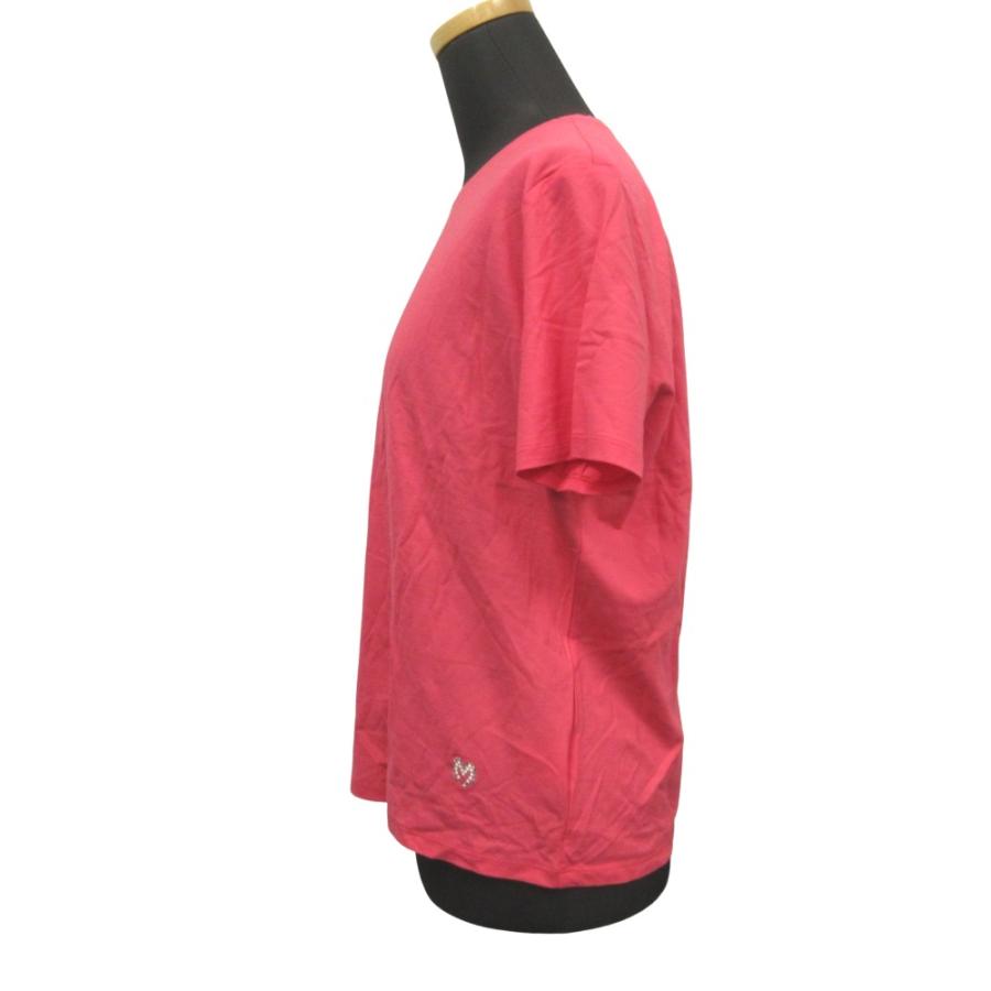 良品 mila schon ミラショーン ラインストーン ロゴ Tシャツ カットソー ストレッチ 44 ピンク レディース 古着 中古 | mila schon | 02
