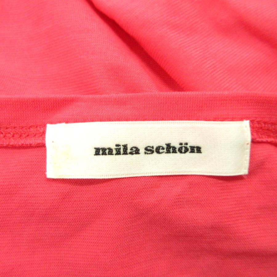 良品 mila schon ミラショーン ラインストーン ロゴ Tシャツ カットソー ストレッチ 44 ピンク レディース 古着 中古 | mila schon | 04