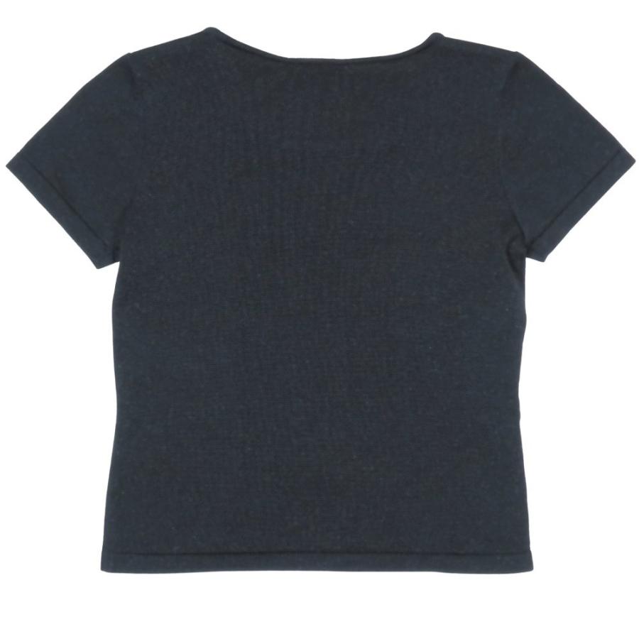 美品 Rene ルネ 半袖 Tシャツ トップス プルオーバー カットソー クルーネック 丸首 ラメ ストレッチ 36 黒 ブラック レディース 古着 中古 | Rene | 02