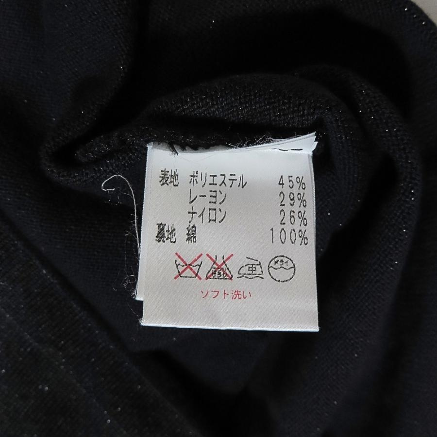美品 Rene ルネ 半袖 Tシャツ トップス プルオーバー カットソー クルーネック 丸首 ラメ ストレッチ 36 黒 ブラック レディース 古着 中古 | Rene | 04