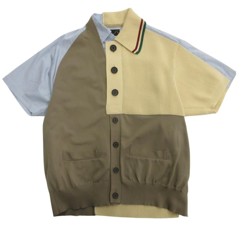 kolor 21SS ニット切替 ドッキング半袖シャツ kolor（カラー） 良品 21ss kolor 再構築 ドッキング S/S シャツ